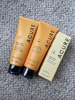 ACURE Brightening Skincare Trio in Vibrant Orange